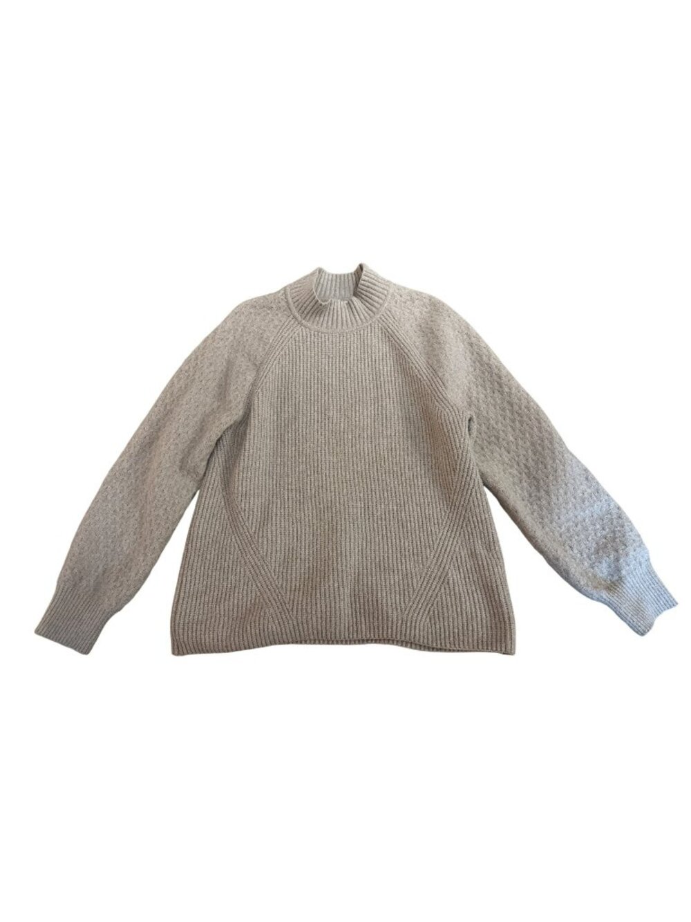 Calvin Klein Women's Sweater XL Beige Textured Knit Chunky Cozy Fall Winter